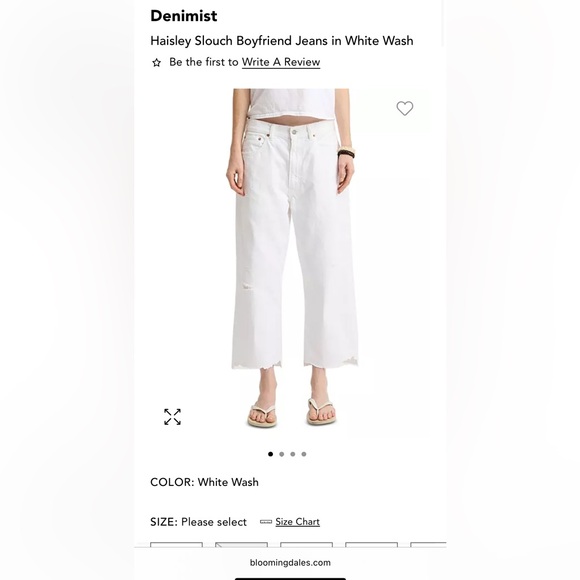 White Cropped Ankle Jeans with High-Rise Fit - Picture 1 of 3